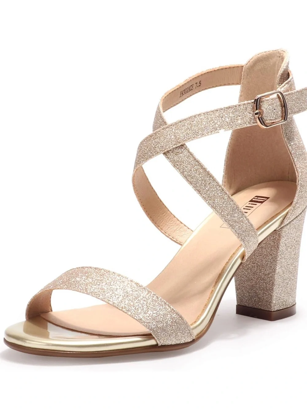 Size 8.5 IN3 Grace Strappy Block Heels Sandals with adjustable cross strap